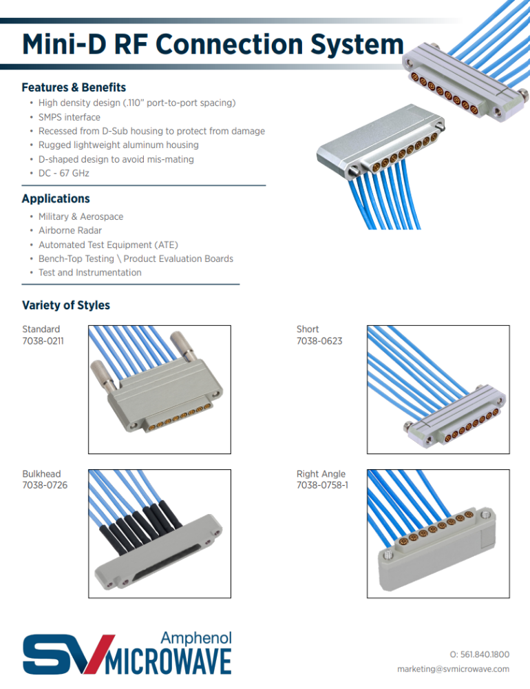 Mini-D RF Connection System Application Note